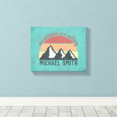 Vintage pastels mountains are calling monogram キャンバスプリント (インサイチュ (ウッドフロア))