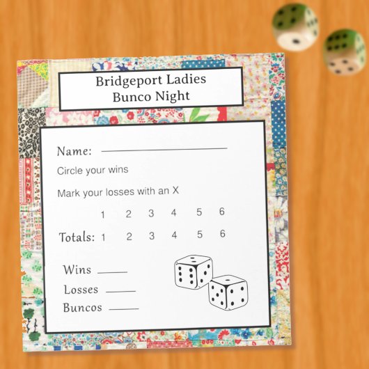 Vintage Patchwork Bunco Night ノートパッド