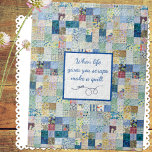 Vintage Patchwork Print Blues ジグソーパズル<br><div class="desc">Personalize this colorful vintage patchwork patterned puzzle in lots of blue textures with your own text for a unique gift. Sweet item for quilters,  seamstresses or anyone with a taste for cozy rustic home decor.</div>