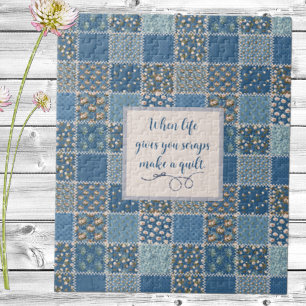 Vintage Patchwork Print Dusty Blues Jigsaw Puzzle ジグソーパズル