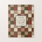 Vintage Patchwork Print Rustic Reds ジグソーパズル (縦)