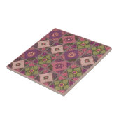 Vintage Patchwork Purple Pink Green タイル (側面)