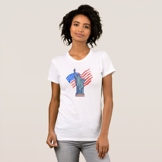  Vintage Patriotic 4th of July Design Tシャツ (正面フル)