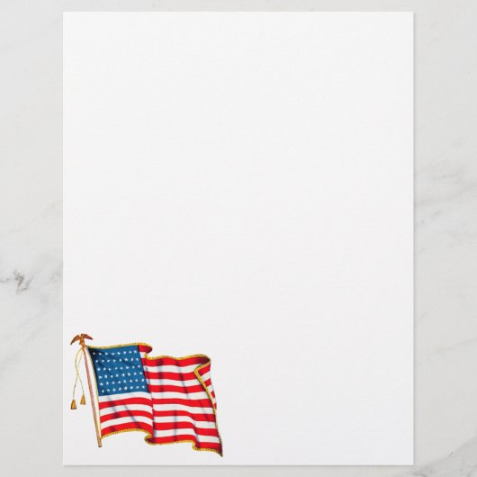 Vintage Patriotic American Flag, Fourth of July チラシ (正面)