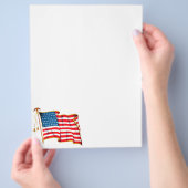 Vintage Patriotic American Flag, Fourth of July チラシ (手)