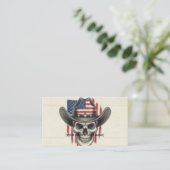 Vintage Patriotic Barber Business Card - Cowboy Sk 名刺 (スタンド正面)