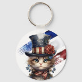 Vintage Patriotic Kitten キーホルダー (正面)