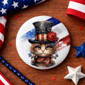 Vintage Patriotic Kitten 缶バッジ