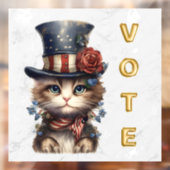 Vintage Patriotic Kitten Vote ウィンドウサイン (シート2)