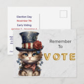 Vintage Patriotic Kitten Vote ポストカード (正面/裏面)