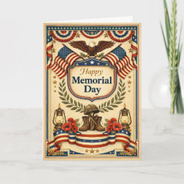 Vintage Patriotic Memorial Day カード