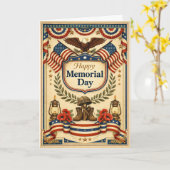 Vintage Patriotic Memorial Day カード (黄色い花)