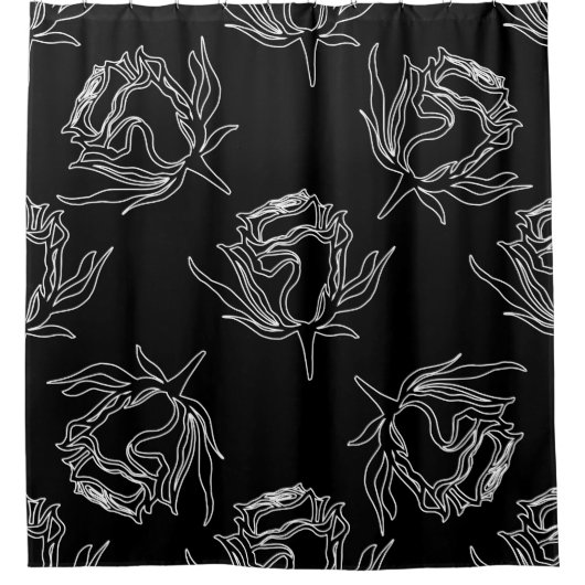 Vintage pattern of roses. Seamless pattern. abstra シャワーカーテン (正面)