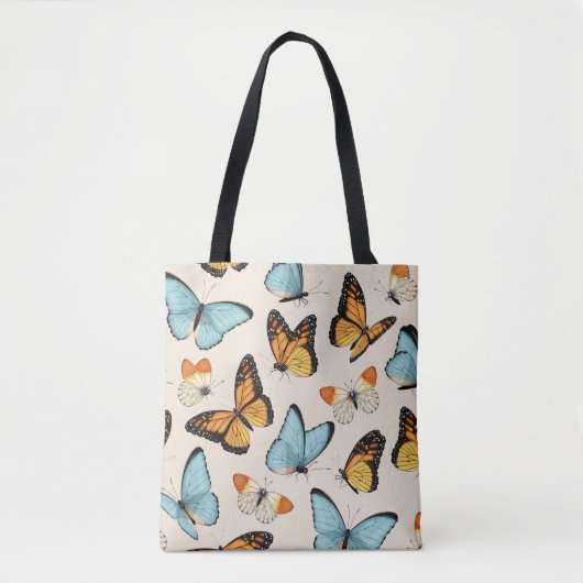 Vintage pattern with high detailed tropic butterfl トートバッグ (正面)