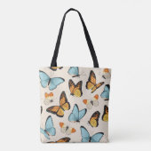 Vintage pattern with high detailed tropic butterfl トートバッグ (裏面)