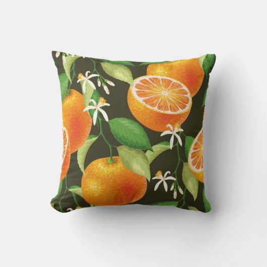 Vintage pattern with orange クッション (正面)