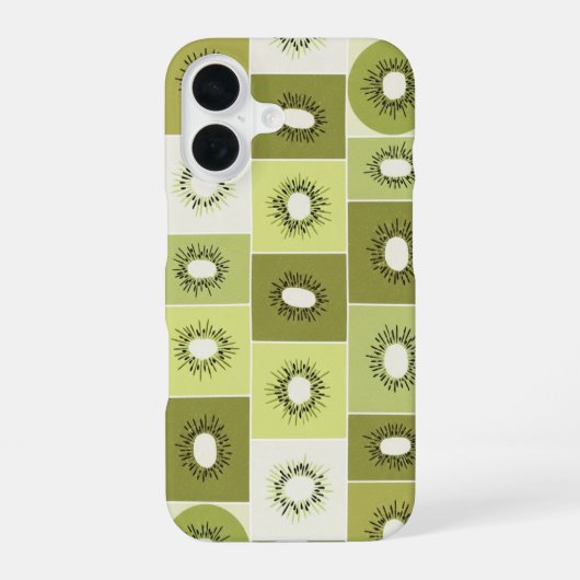 Vintage Pattern with Sliced Kiwis iPhone 16ケース (裏面)