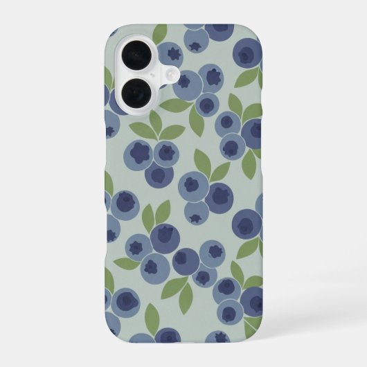 Vintage Pattern with Stylized Blueberries iPhone 16ケース (裏面)