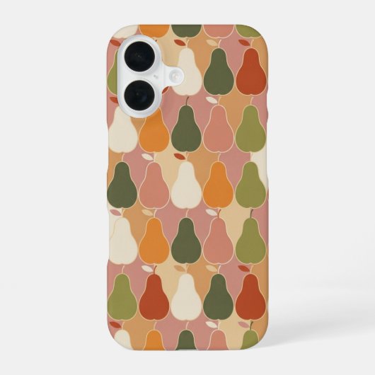 Vintage Pattern with Stylized Pears iPhone 16ケース (裏面)