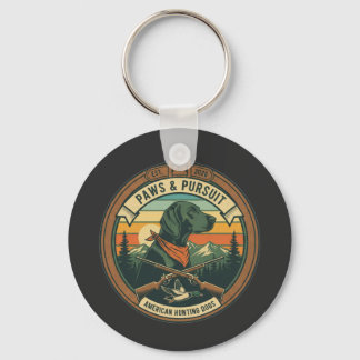 vintage Paws & Pursuit Hunting Dog Logo - American キーホルダー
