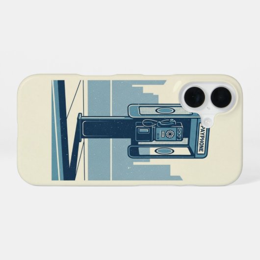 Vintage Payphone Box iPhone 16ケース (裏面横)