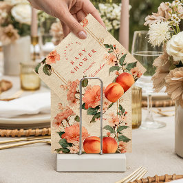 Vintage Peach Garden Botanical Baby Shower スタンダードカクテルナプキン