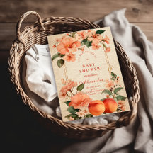 Vintage Peach Garden Botanical Baby Shower