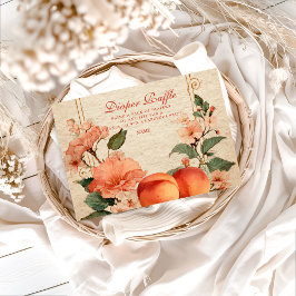 Vintage Peach Garden Botanical Diapper Raffle エンクロージャーカード