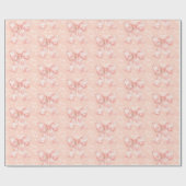 Vintage Peachy Floral Toile Bows  ラッピングペーパー (フラット)
