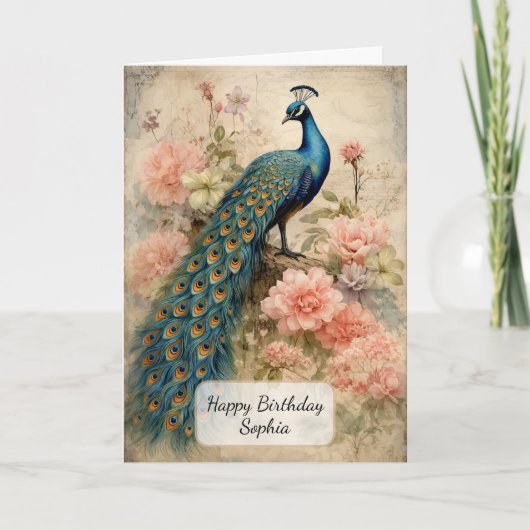 Vintage Peacock カード (正面)