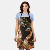 vintage peacock circus carnival entertainment エプロン (着用した状態)