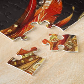 vintage peacock circus carnival entertainment ジグソーパズル (側面)