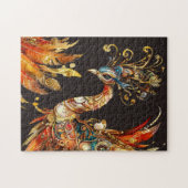 vintage peacock circus carnival entertainment ジグソーパズル (横)