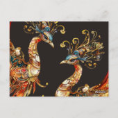 vintage peacock circus carnival entertainment ポストカード (裏面)