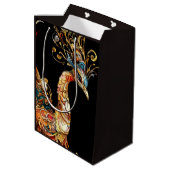 vintage peacock circus carnival entertainment ミディアムペーパーバッグ (裏面アングル)