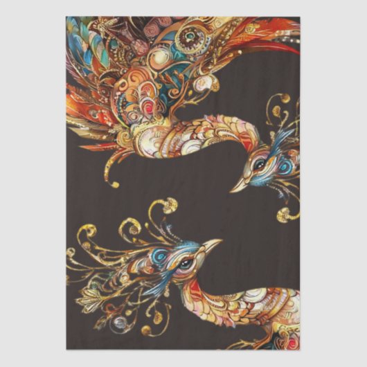 vintage peacock circus carnival entertainment 薄葉紙 (正面)