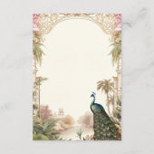 Vintage Peacock Garden Indian Wedding Details エンクロージャーカード (裏面)