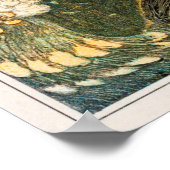 Vintage Peacock Illustration Poster ポスター (角)