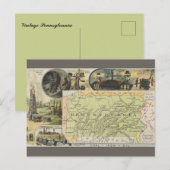 Vintage Pennsylvania Map ポストカード (正面/裏面)