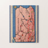 Vintage Pennsylvania Map 11x14 Jigsaw Puzzle ジグソーパズル (縦)