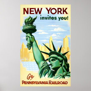 Vintage Pennsylvania Railroad New York City Travel ポスター