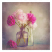 Vintage Peony Bouquet in Glass Vases シール (正面)