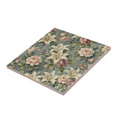 Vintage Peony Lily Floral Pattern タイル (側面)