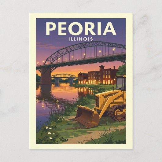 Vintage Peoria Illinois ポストカード (正面)