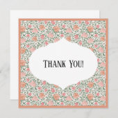 Vintage Perfect Pink & Peach Roses ノートカード (正面/裏面)