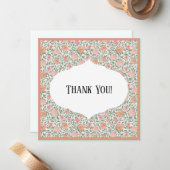 Vintage Perfect Pink & Peach Roses ノートカード (正面/裏面インサイチュ)