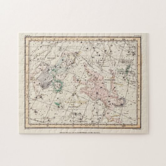 Vintage Perseus and Andromeda Constellations Map  ジグソーパズル (横)