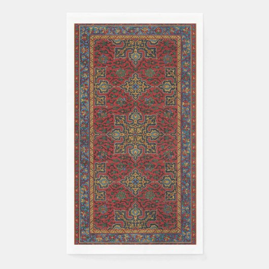 Vintage Persian Rug Pattern Red Blue Arabesque (正面)