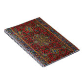Vintage Persian Rug Pattern Red Blue Arabesque ノートブック (右側)