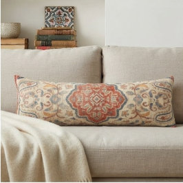 Vintage Persian Terracotta Floral Medallion ボディピロー